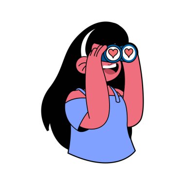 Cartoon Cute Saint Valentine Sticker Illustration