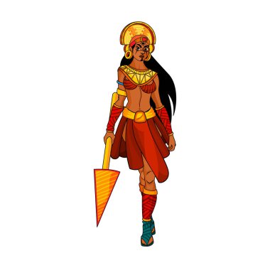 Cartoon Cute Mexican Indigenous Illustration Isolated