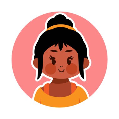 Cartoon Cute Kawaii Kid Face Isolated