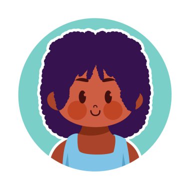 Cartoon Cute Kawaii Kid Face Isolated