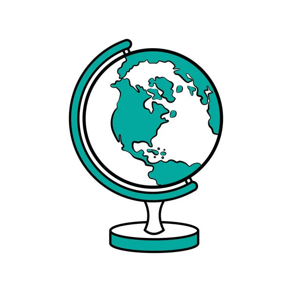 Cartoon Globe School Illustration Icon Isolated — Stock Vector
