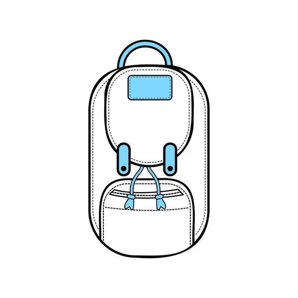 Cartoon Alarm Backpack School Illustration Icon Isolated — Stock Vector