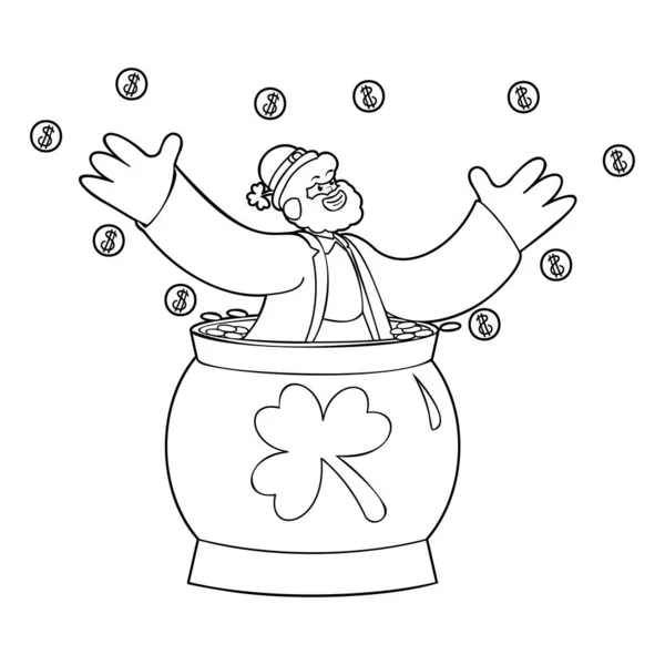 Caricature Leprechaun Saint Patricks Jour Isolé Graphismes Vectoriels