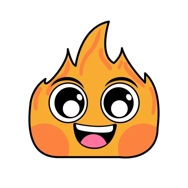 Vector Dibujos Animados Lindo Fuego Emoji Aislado Ilustración — Vector de stock