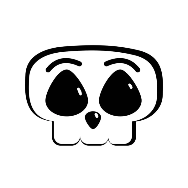 矢量卡通可爱骷髅Emoji孤立的例子 — 图库矢量图片
