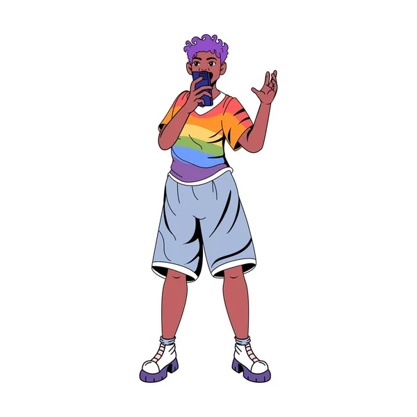 Cartoon Pride Personaggio Isolato Illustrazione — Vettoriale Stock