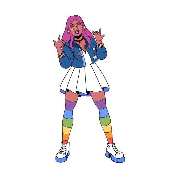 Cartoon Pride Illustration Isolée Personnage — Image vectorielle