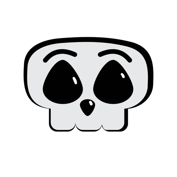 Векторная Карикатура Cute Skull Emoji Лицензионные Стоковые Иллюстрации