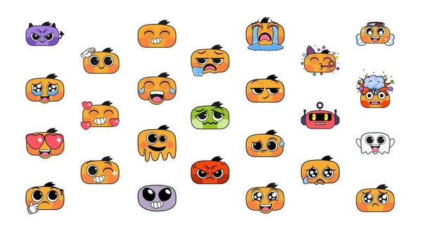 Wektor Emojis Żółty Cute Illustration Izolowane Ilustracje Stockowe bez tantiem