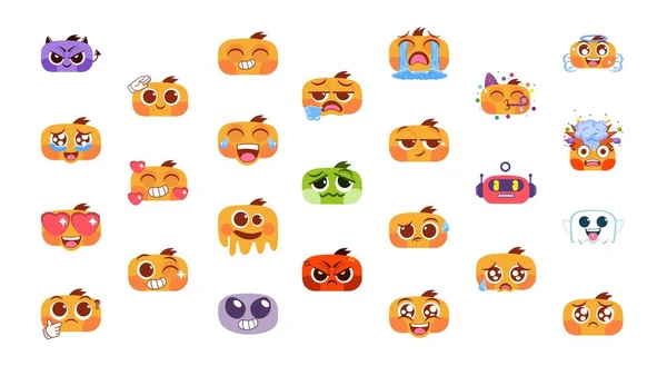 Emojis Vektor Ilustrasi Cute Kuning Terisolasi Stok Vektor