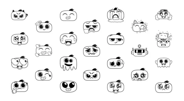 Vektorová Emojis Žlutá Roztomilá Ilustrace Izolované Vektorová Grafika