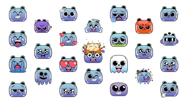 Ilustrasi Beruang Imut Vektor Emojis Terisolasi Stok Vektor