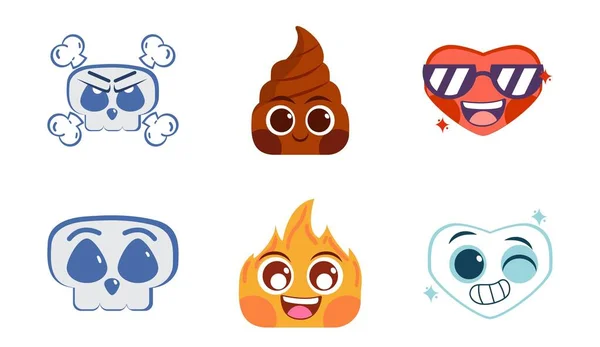 Izolované Vektorové Emojis Roztomilé Ilustrace Royalty Free Stock Vektory