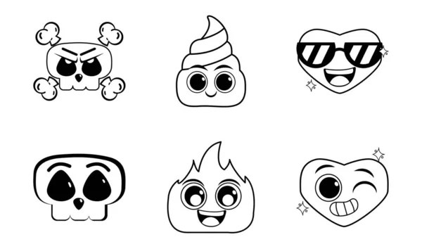 Vektor Emojis Nette Illustration Isoliert lizenzfreie Stockillustrationen