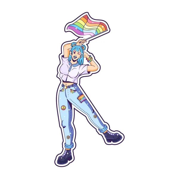 Cartoon Pride Personaggio Isolato Illustrazione Vettoriale Stock