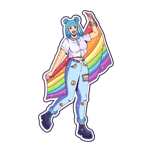 Cartoon Pride Χαρακτήρας Απομονωμένη Εικόνα Εικονογράφηση Αρχείου