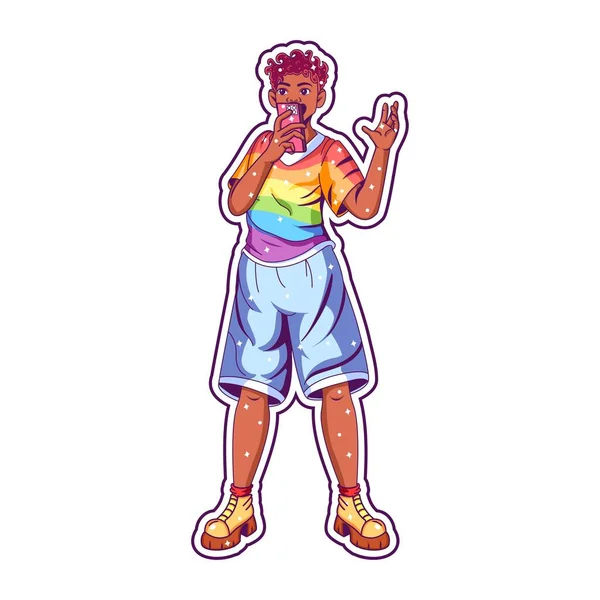 Cartoon Pride Personaggio Isolato Illustrazione Vettoriali Stock Royalty Free