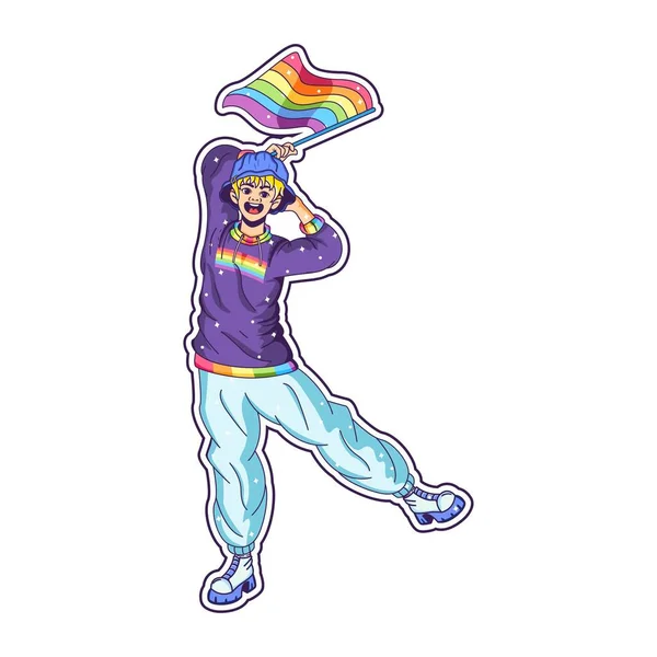 Cartoon Pride Personaggio Isolato Illustrazione Grafiche Vettoriali