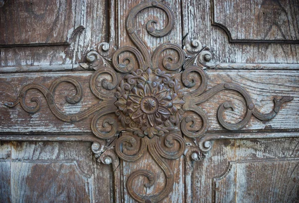 Старая Деревянная Дверная Деталь Паломнической Церкви Марии Штрассенгель Готической Церкви — стоковое фото