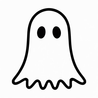 Bayram uygulamaları ve web siteleri için Cadılar Bayramı çizgisi resim ikonu olan hayalet, hayalet ya da hayalet