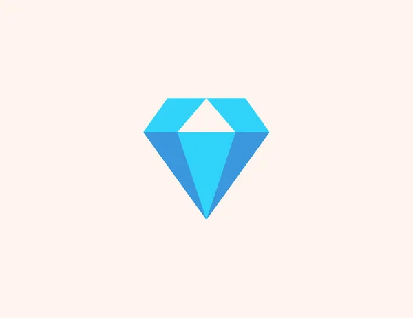Edelstein Vektor Symbol Isolierter Diamant Edelstein Schmuck Flach Farbiges Illustrationssymbol — Stockvektor