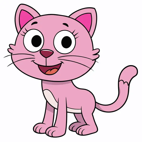 Pink cat element vector animal illustration