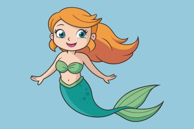 Denizkızı, vektör çizimi.
