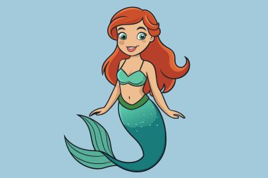 Denizkızı, vektör çizimi.