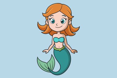 Denizkızı, vektör çizimi.