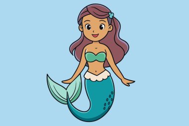 Denizkızı, vektör çizimi.