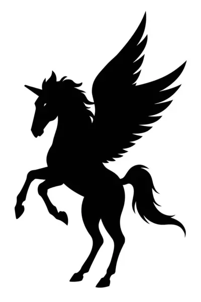 Vetor Silhueta Animal Pegasus — Vetor de Stock