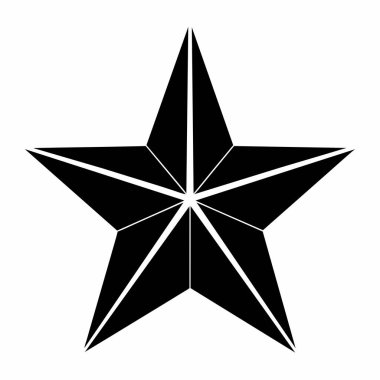 Beş puanlı siyah bir yıldız. Basit bir tasarım.