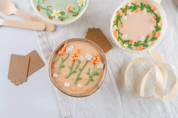 Idea Dessert Spring Homemade Mini Cake Disposable Coffee Cups New — 图库照片
