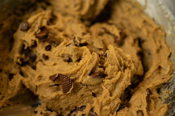 Close Mixed Ingredients Chocolate Cookies — Stok Foto