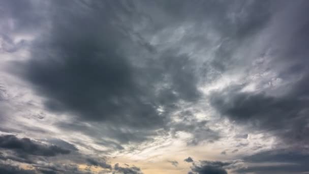 Twilight Sky Gloomy Clouds Moving Rolling Time Lapse Footage — Stockvideo