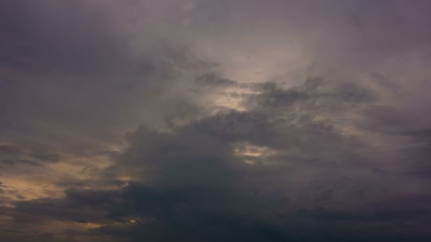 Clouds Moving Rolling Twilight Dark Sky Background Time Lapse Footage — Vídeos de Stock
