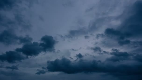Clouds Moving Rolling Twilight Dark Sky Background Time Lapse Footage — Video Stock