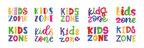 Kids Zone Banner Childrens Playroom Decoration Kids Zone Vector Cartoon — Stockvektor