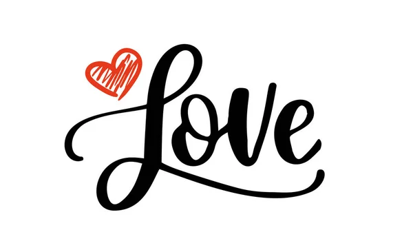 Love. Hand drawn typography word. Wings and hearts illustration. Love with doodle heart. Print for tee, t-shirt, card, poster. Modern typography calligraphy script love text. Vector valentine day.