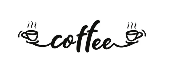 Kaffee Vorhanden Vektor Logo Wort Entwurf Für Plakat Flyer Banner — Stockvektor