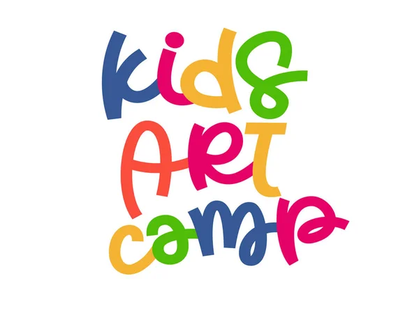 Kids Art Camp Color Illustration Summer Art Camp Template Poster — 图库矢量图片