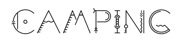 Camping Logo Reisevorlagen Poster Shirt Vektorillustration Lagersymbole Mit Bergen Nadelbäumen — Stockvektor