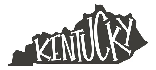 Kentucky Stav Siluety Mapa Kentucky Textovým Skriptem Vektorový Obrys Izolovaný Royalty Free Stock Vektory
