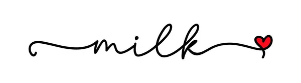Milchliebe Vektor Logo Wort Entwurf Für Plakat Flyer Banner Menü — Stockvektor