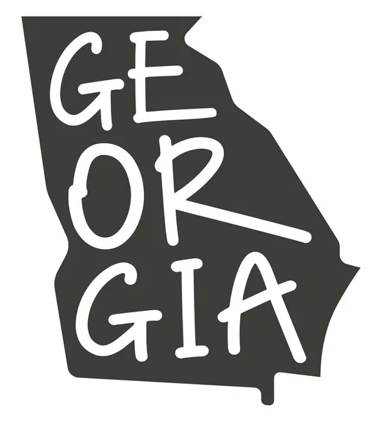 Georgia Stav Vektorové Siluety Georgia Map Textovým Skriptem Georgia Tvar Vektorová Grafika