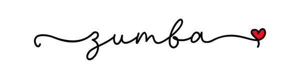 Zumba Amor Palabra Logo Vectorial Diseño Póster Volante Pancarta Texto — Vector de stock