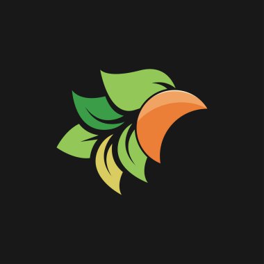 Bird Leaves Logo tasarım vektör çizimi