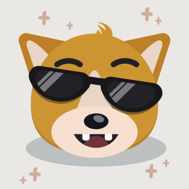 Şirin köpek suratlı karikatür vektör çizimi. İndirme, çıkartma sayfası, pankart vs. için uygun