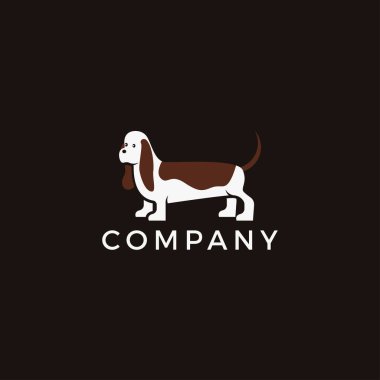 Köpek logosu grafik tasarım vektör çizimi