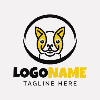 Şirin Köpek Başı logosu grafik tasarım vektörü çizimi